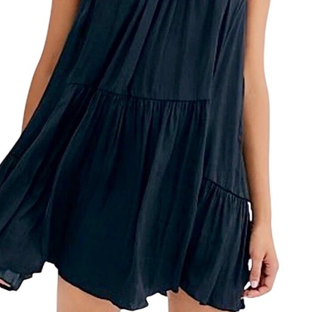 Free People Intimately Want Your Love Tie Back Mini Dress‎ Black XS - Picture 7 of 16